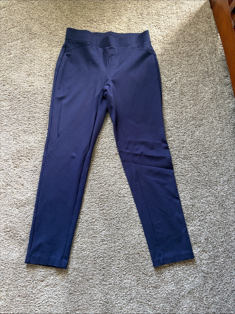 Michael Kors Navy Pull-On Slim Ankle Pants